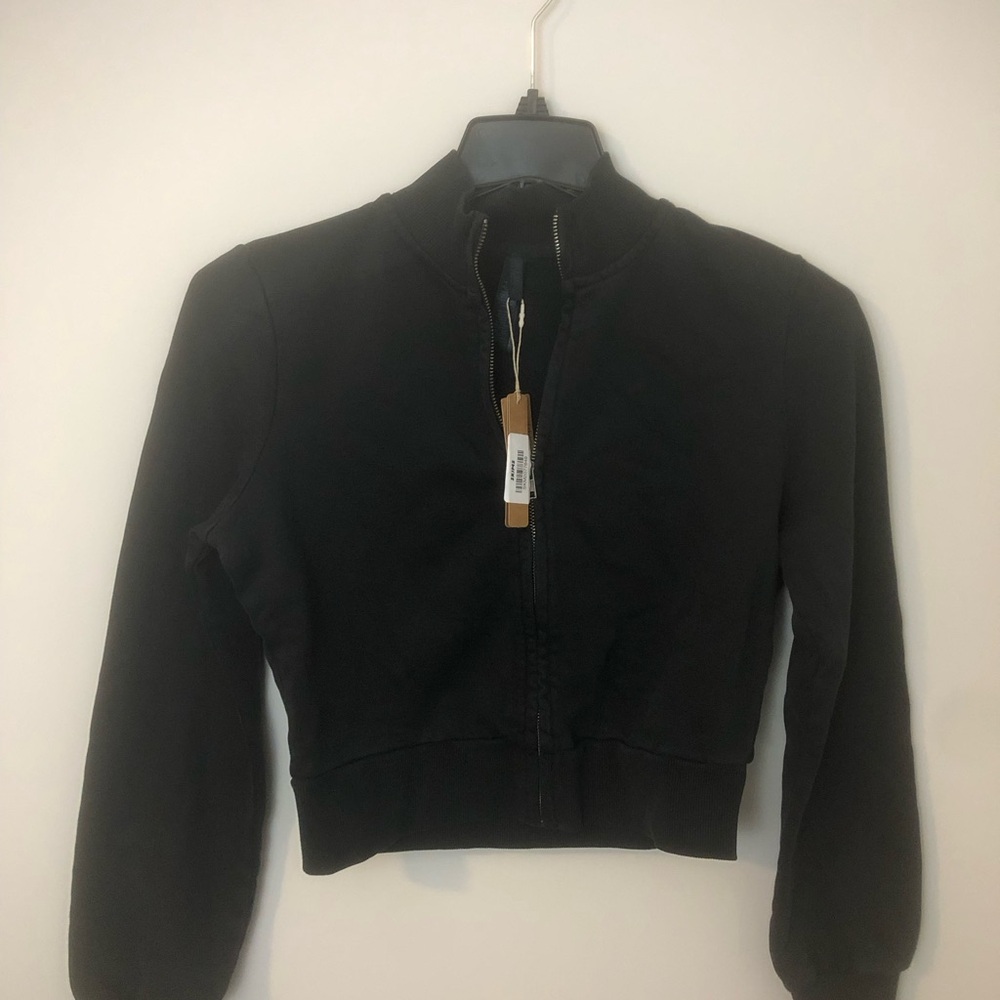 🖤✨NWT SKIMS Boyfriend Fleece Track Jacket Washed Onyx Oversized Size Medium🖤